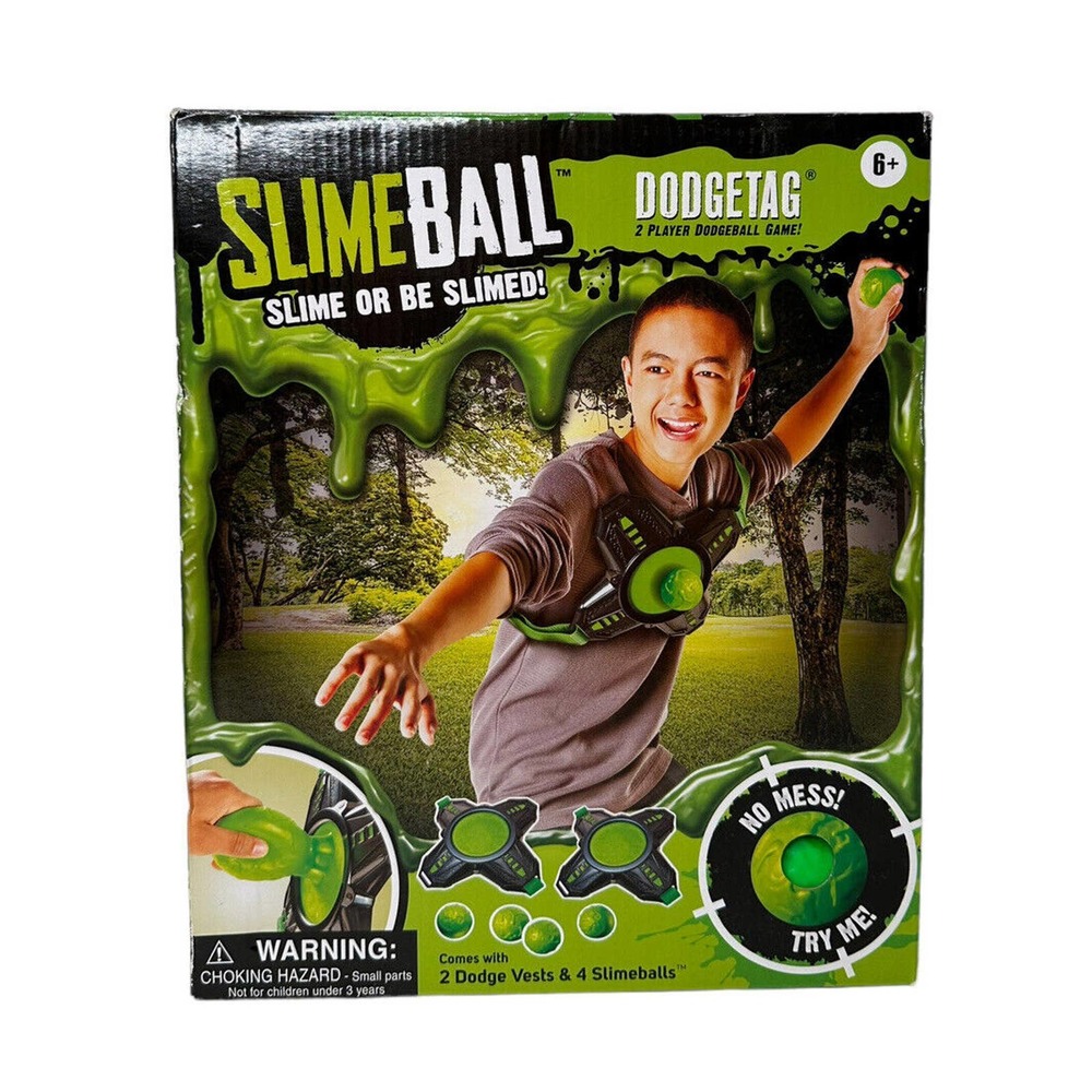 NEW Slimeball Dodgetag 2 Player Game Set Slime Dodge-Balls‎ & Target Tag Vests